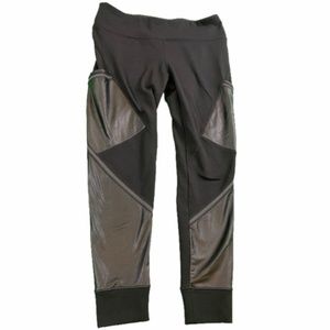 ATHLETA Black Faux Leather Pants Women’s Size XL